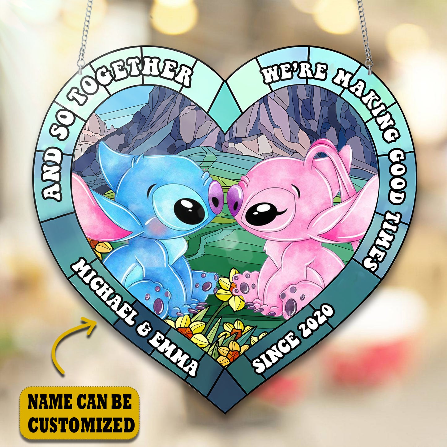 Cute Couple Acrylic Window, Couple Acrylic Window Hanging