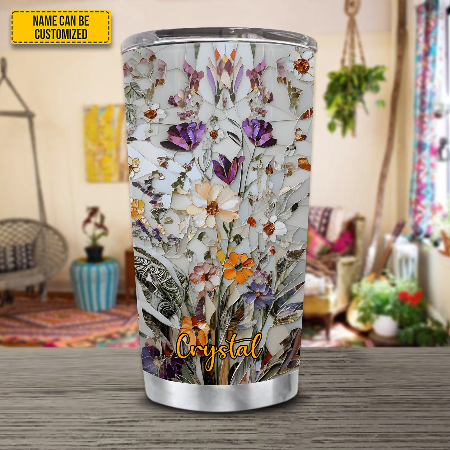 Personalized Beautiful Flowers Tumbler