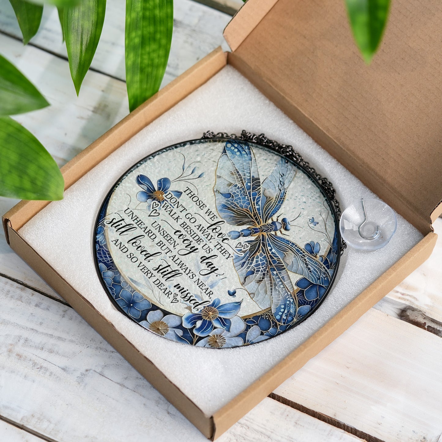 Memorial Dragonfly Stained Glass Suncatcher