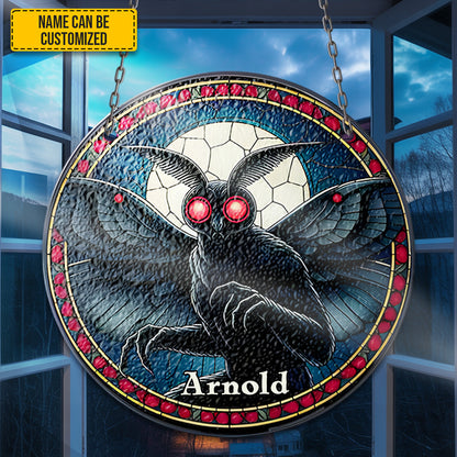 Personalized Mothman Stained Glass Suncatcher