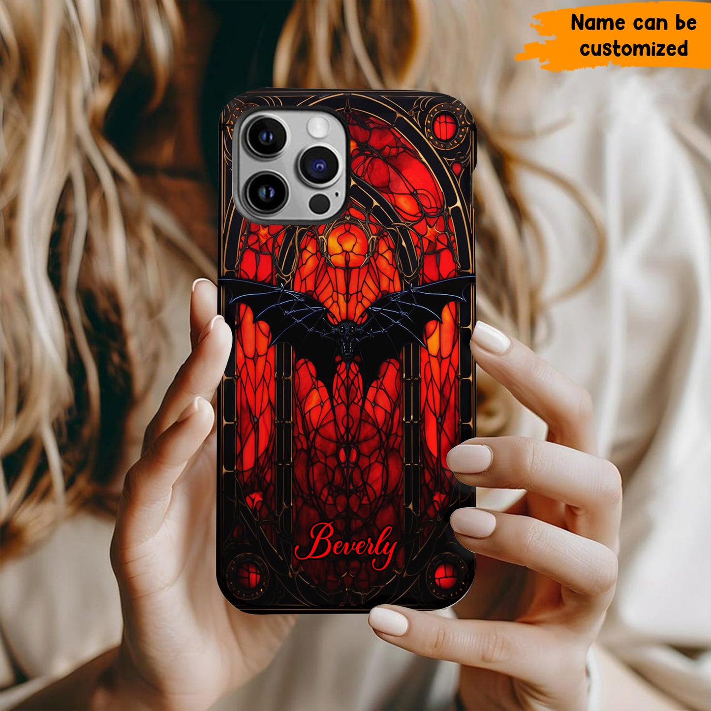 Bat Halloween Stained Glass - Personalized Phone Case