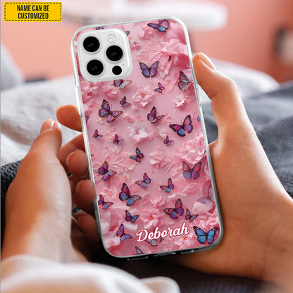 Personalized Butterfly Flower Phone Case
