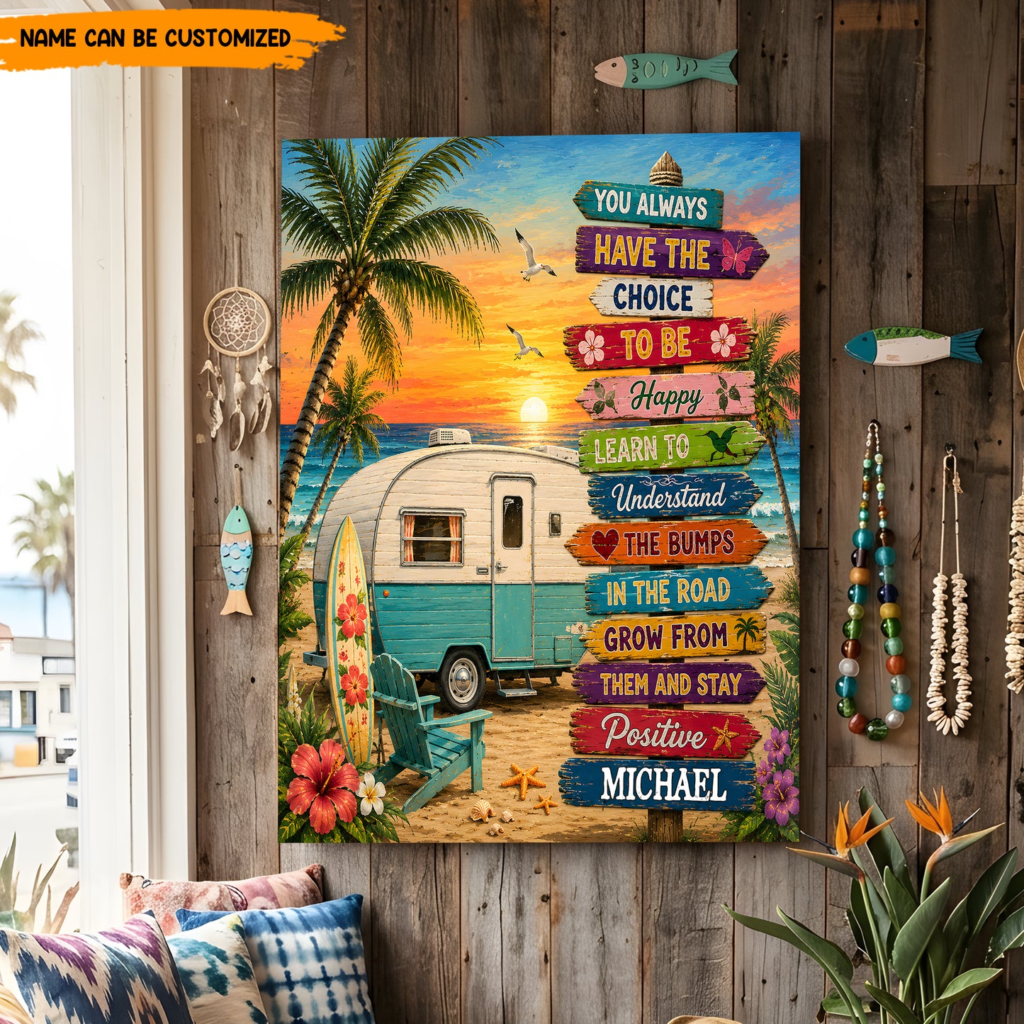 Happy Camper Vibes – Personalized Poster Canvas