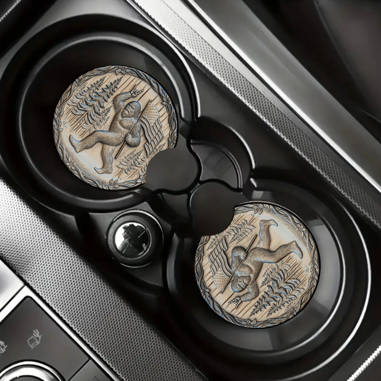 Funny BigFoot American Car Coaster