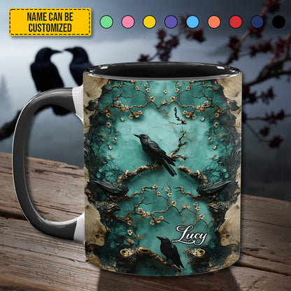 Mystic Blossom - Personalized Raven Accent Mug