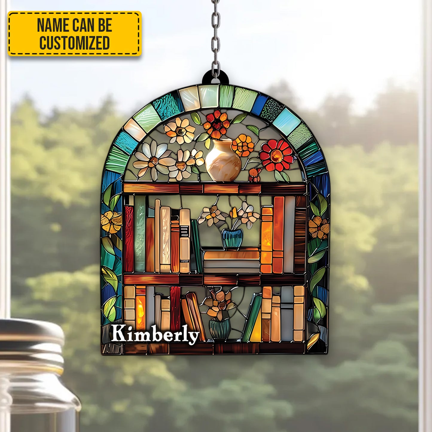 Personalized Bookshelf Collection Acrylic Window Hanging