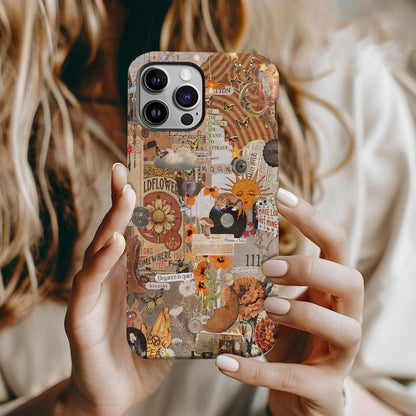 Boho Collage Phone Case – Flower Child Energy