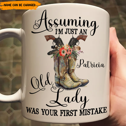 Assuming I'm Just An Old Lady – Personalized White Mug