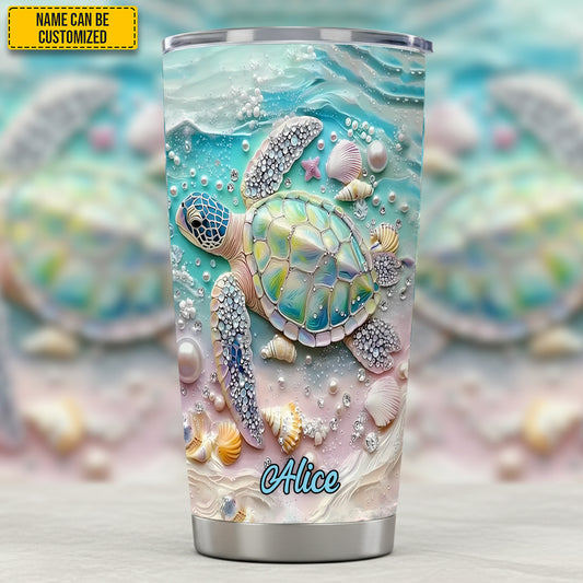 Turtle & Ocean - Personalized Turtle Tumbler
