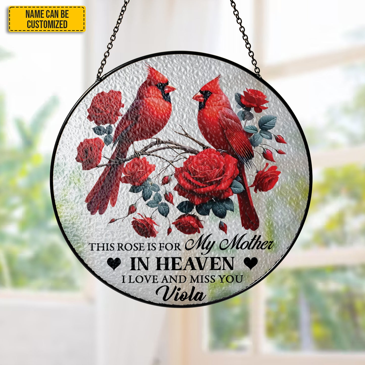 Personalized Cardinal Memorial Suncatcher