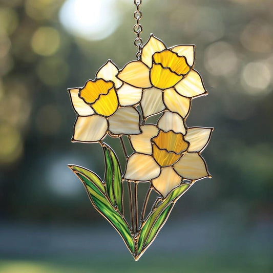 Daffodil Faux  Window Hanging Acrylic