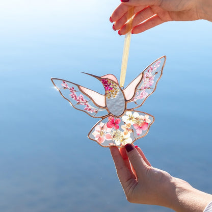 Hummingbird Stained Glass Suncatcher