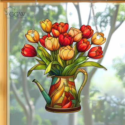 Tulip Flowers Acrylic Window Hanging