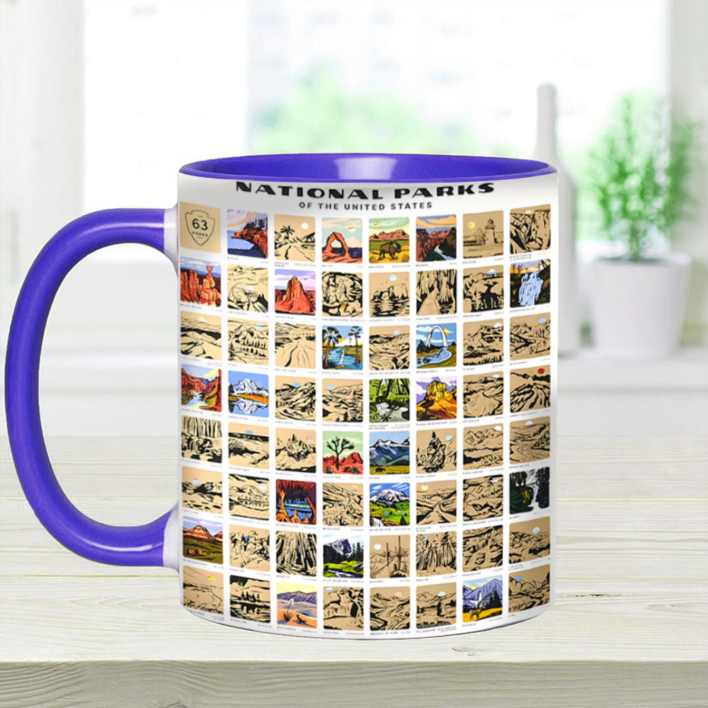 US National Park Bucket List Accent Mug