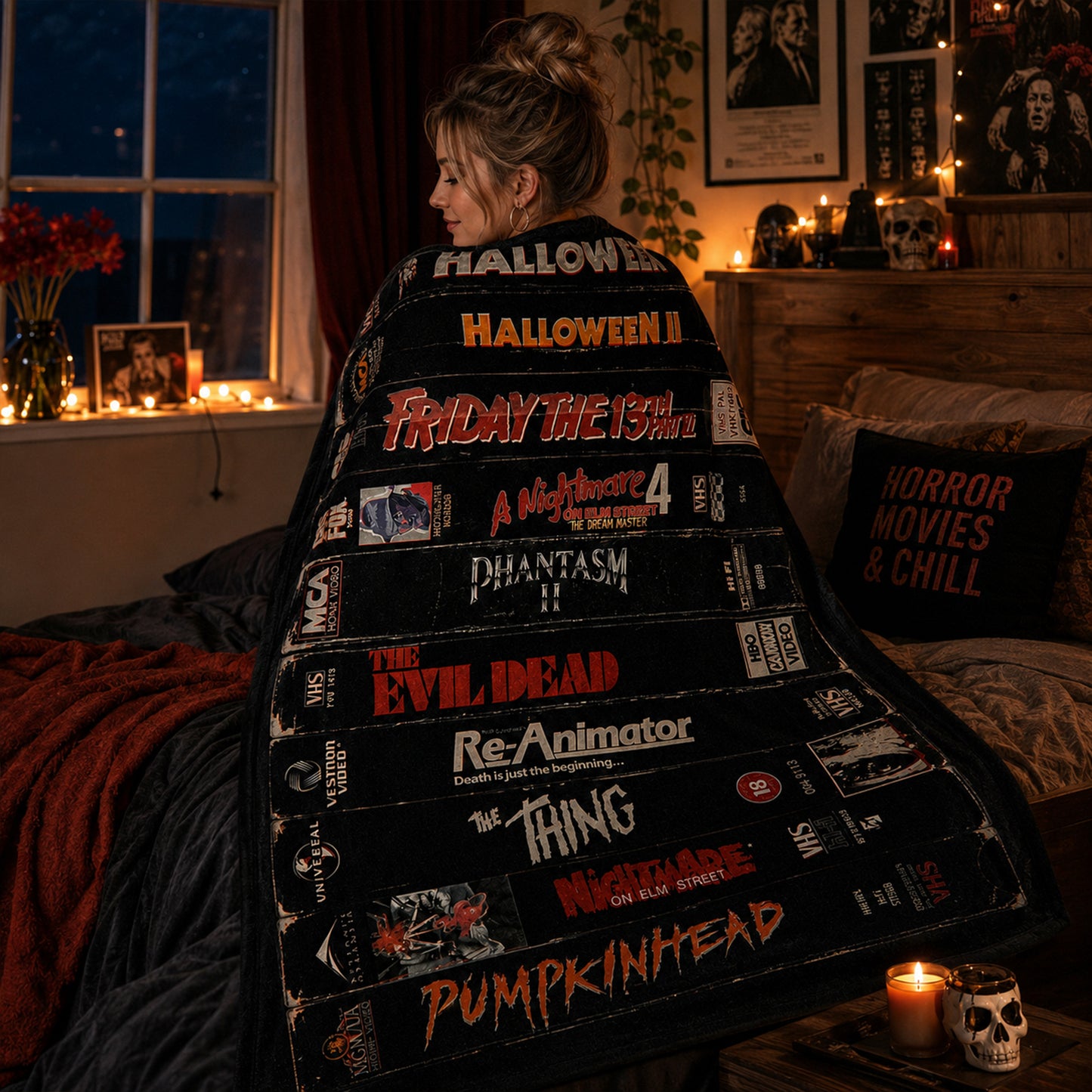 Retro Horror VHS Blanket