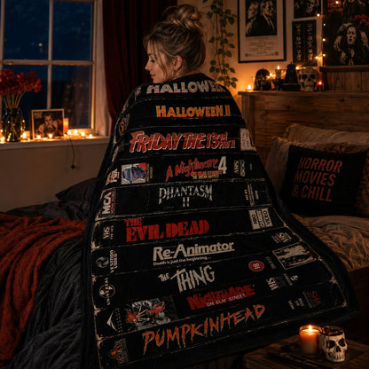 Retro Horror VHS Blanket