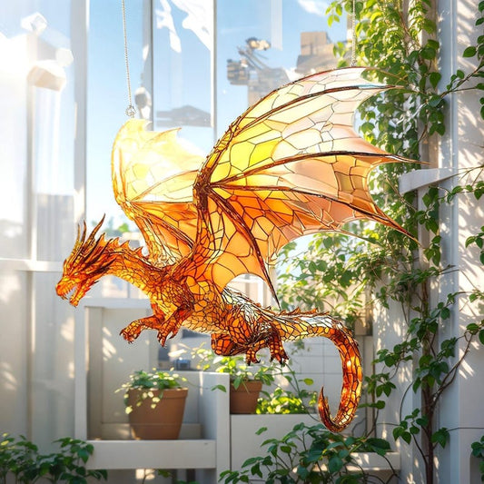 Fantasy Fire Dragon Acrylic Window Hanging