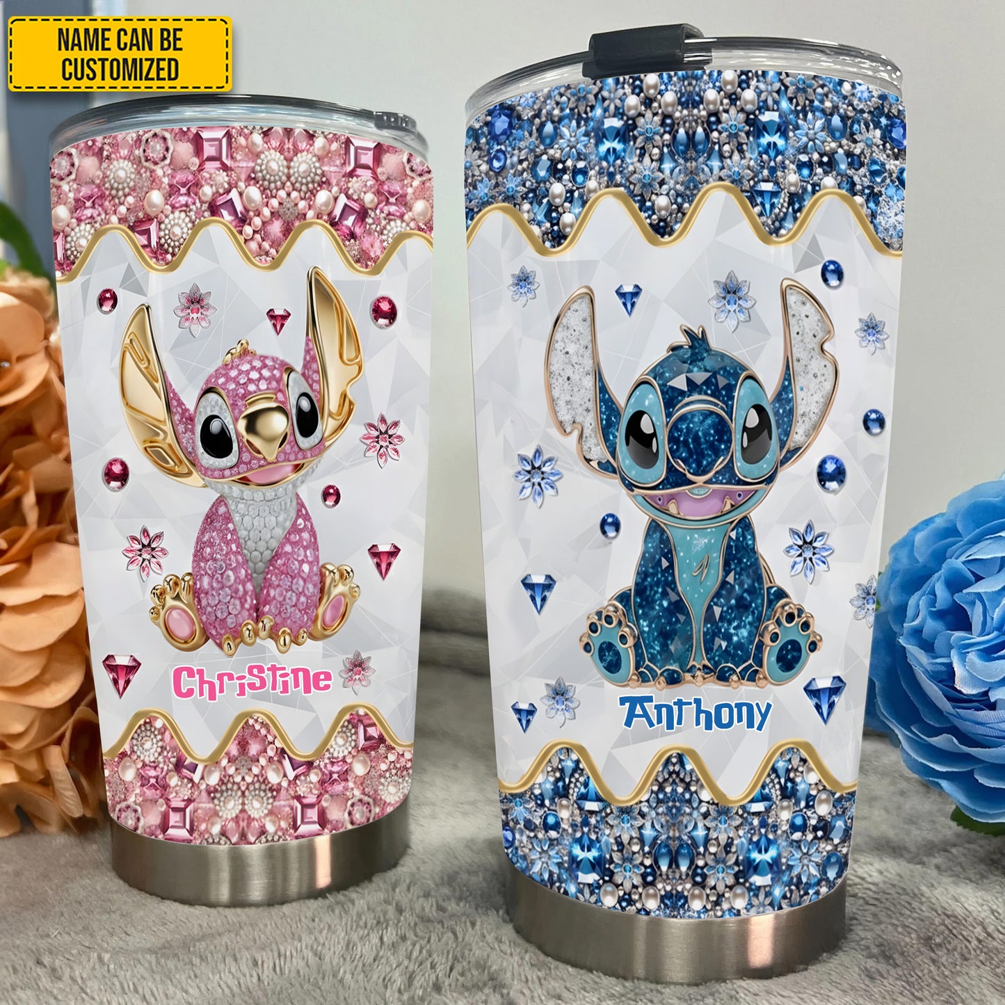 Cute Couple Tumbler - Personalized Couple Tumbler, Gift For Couple