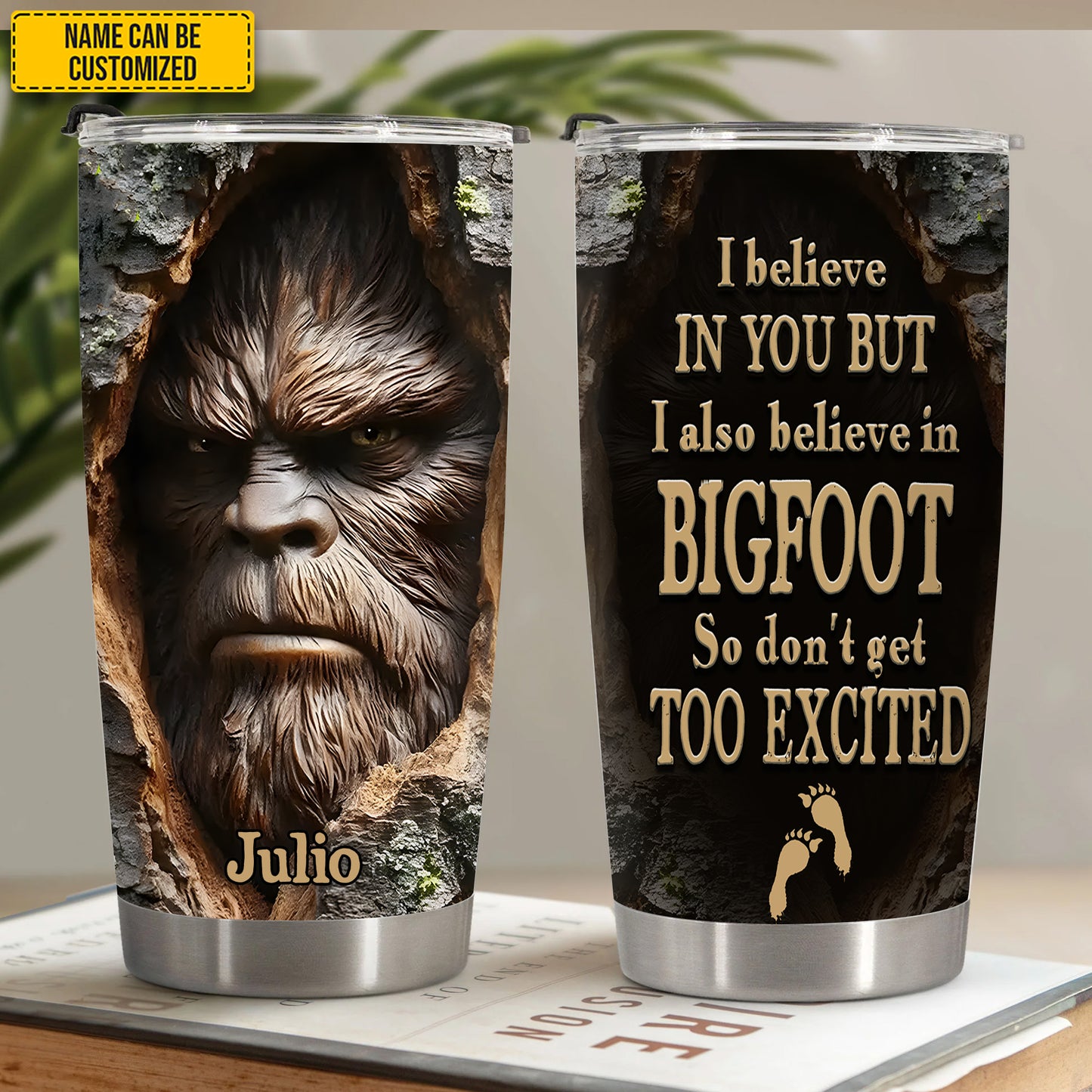 Personalized Sasquatch Face Tumbler