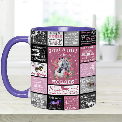 Just A Girl Who Loves Horses - Horse Accent Mug