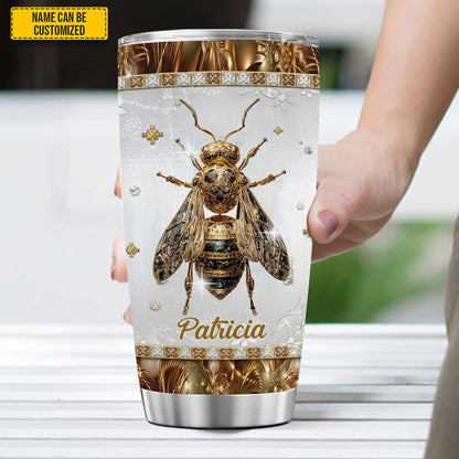 Personalized Golden Bee Tumbler