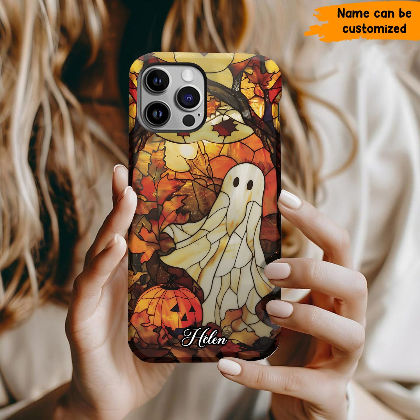 Personalized Stained Glass Ghost Phone Case