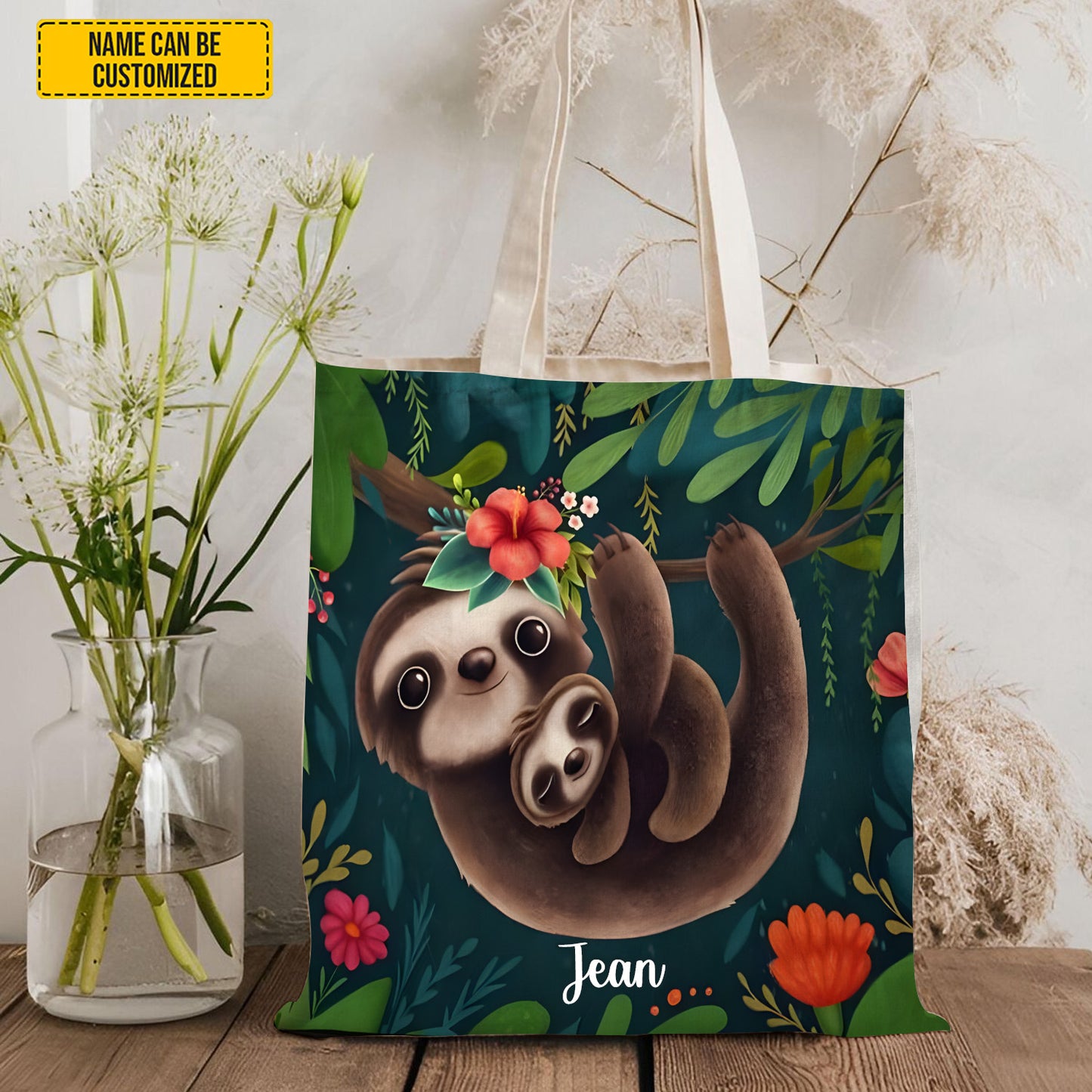 Sloth Adorable - Personalized Sloth Tote Bag