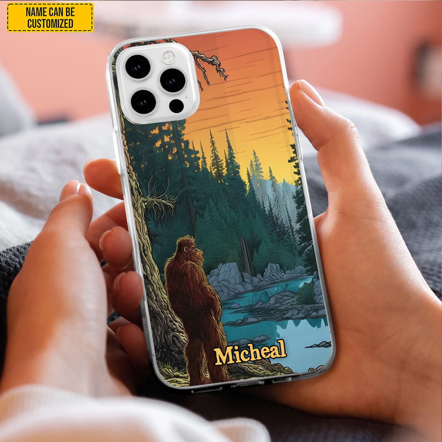 Bigfoot In Trees - Personalized Bigfoot Phone Case