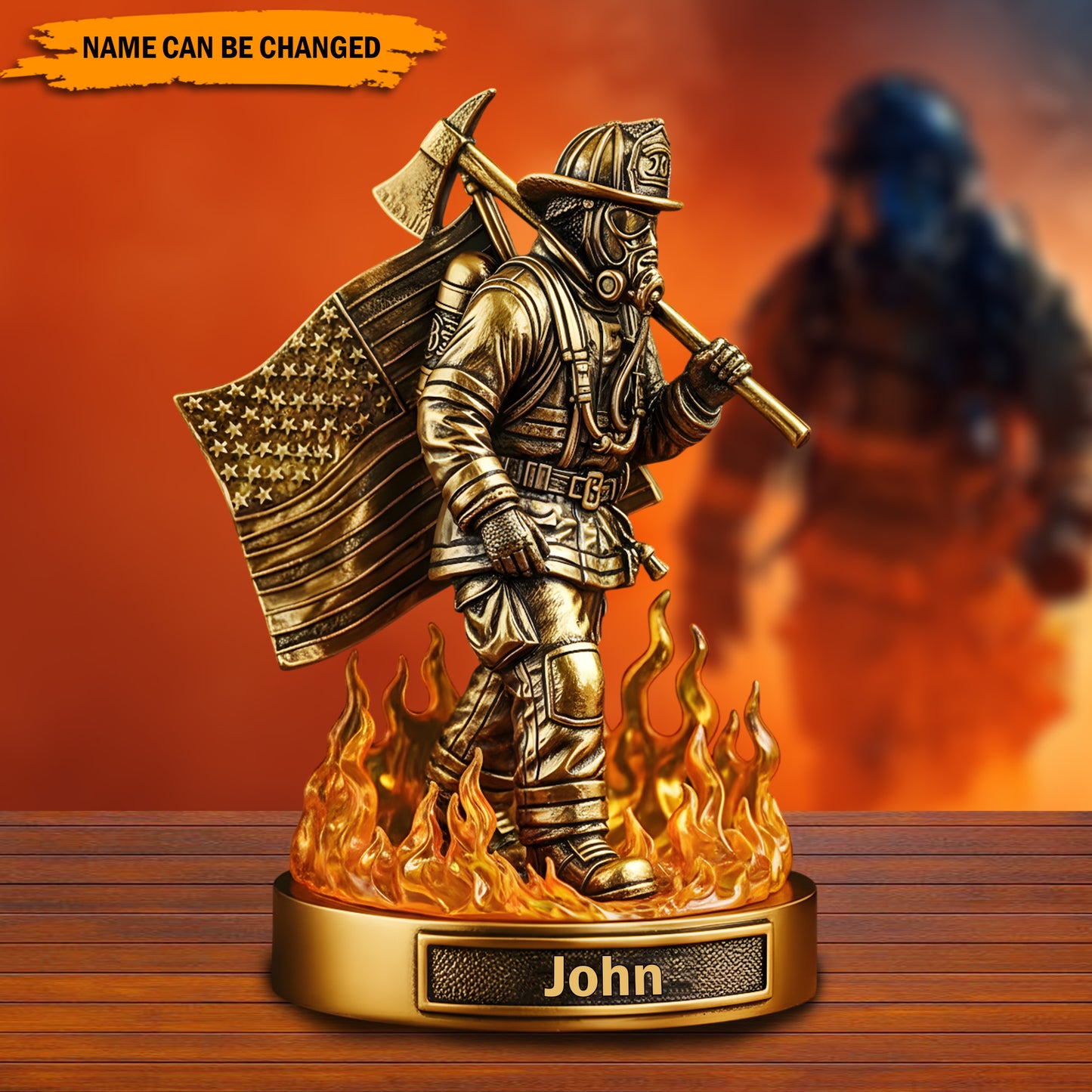 Firefighter Valor – Personalized Fireman Acrylic Plaque