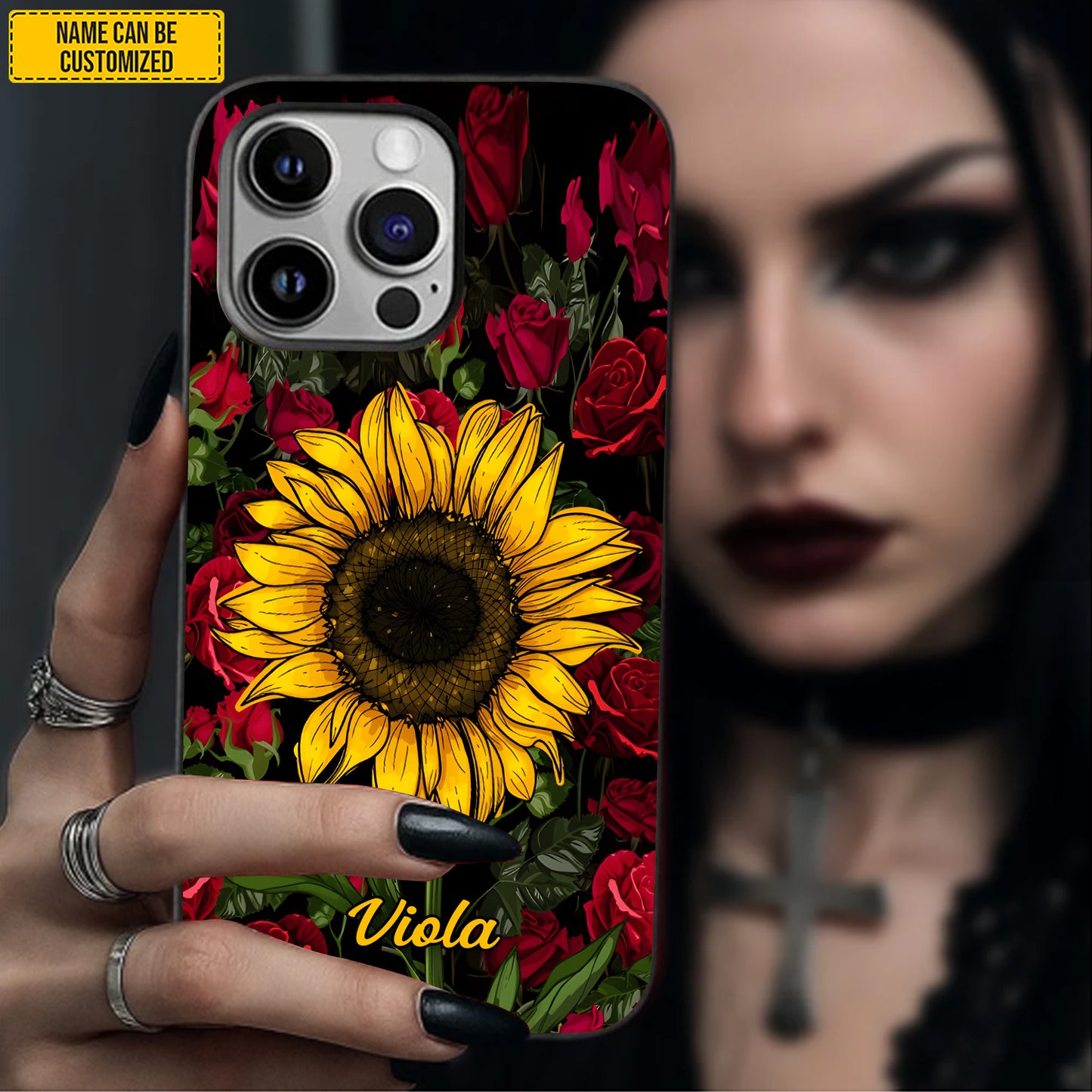 Personalized Sunflower & Rose Phone Case