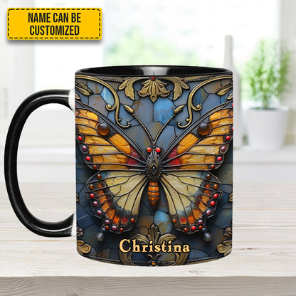 Butterfly Accent Mug - Personalized Accent Mug