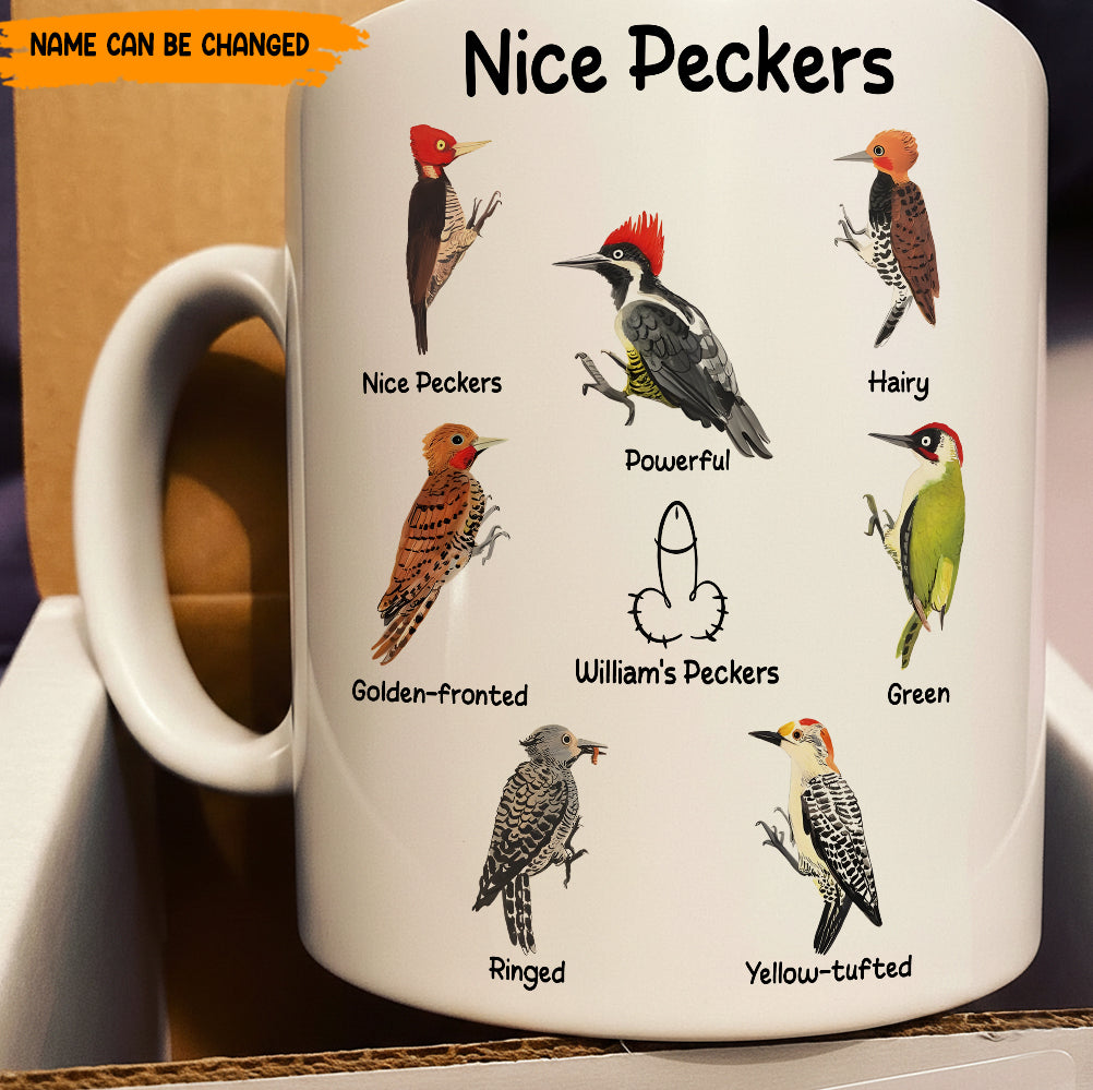 Nice Peckers - Funny Couple Quotes Mug, Personalized Bird Mug Gift For Dad, Boyfriend