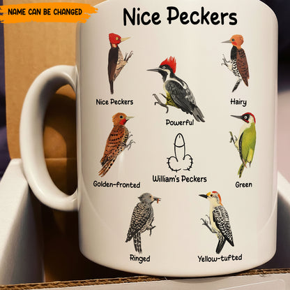 Nice Peckers - Funny Couple Quotes Mug, Personalized Bird Mug Gift For Dad, Boyfriend