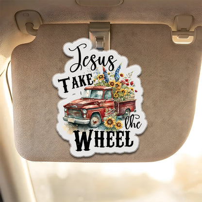 Jesus Take The Wheel Custom Shaped Car Visor Clip