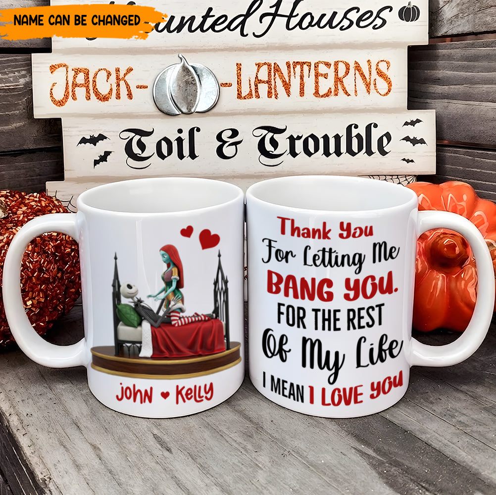 Bang You - Personalized Couple Gothic White Mug