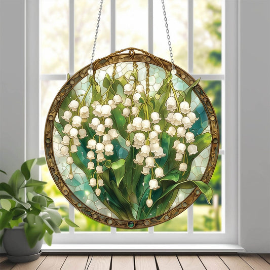 Lily of valley Acrylic Window Decor, Flowers Art Decoration