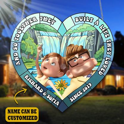 Old Couple Acrylic Window, Couple Acrylic Window Hanging