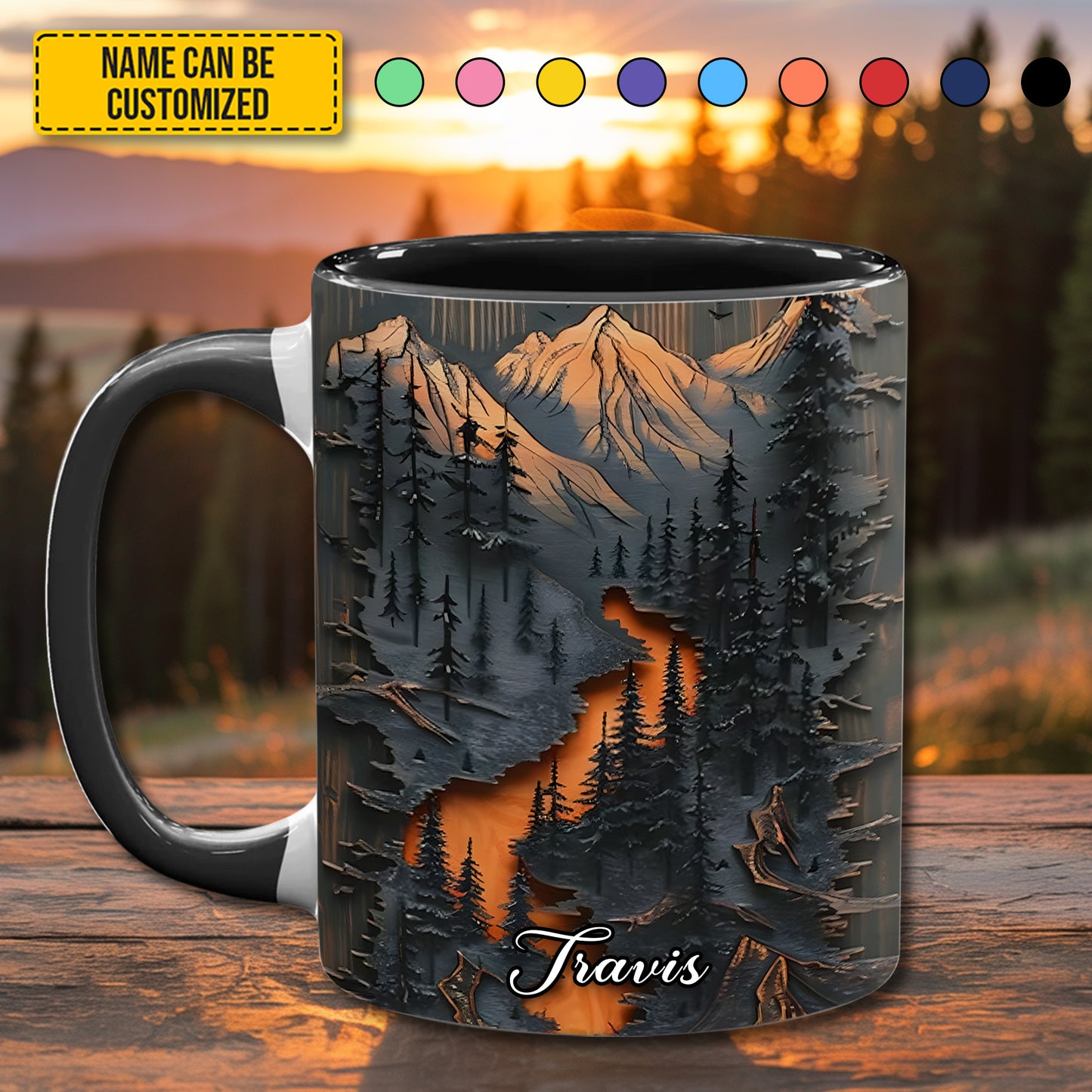 Personalized Mountain Wilderness Accent Mug