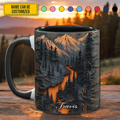 Personalized Mountain Wilderness Accent Mug