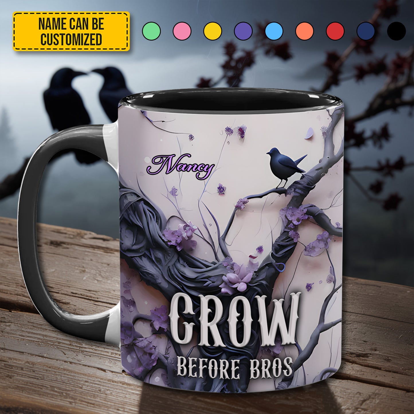 Mystic Crow Vibes - Personalized Accent Mug