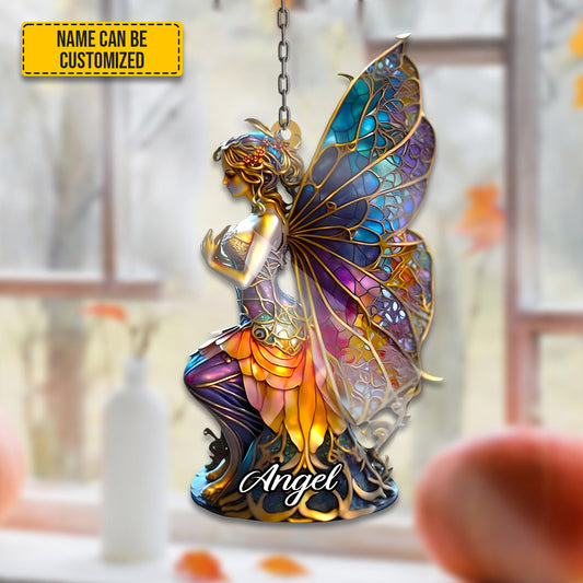 Personalized Angel & Witch Acrylic Window Hanging
