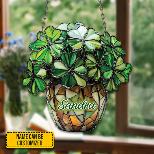 Personalized Shamrock Acrylic Window Hanging