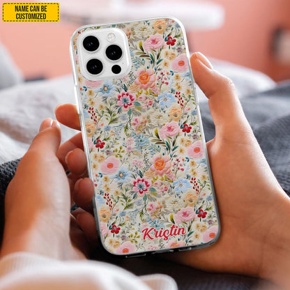 Personalized Pastel Floral Phone Case