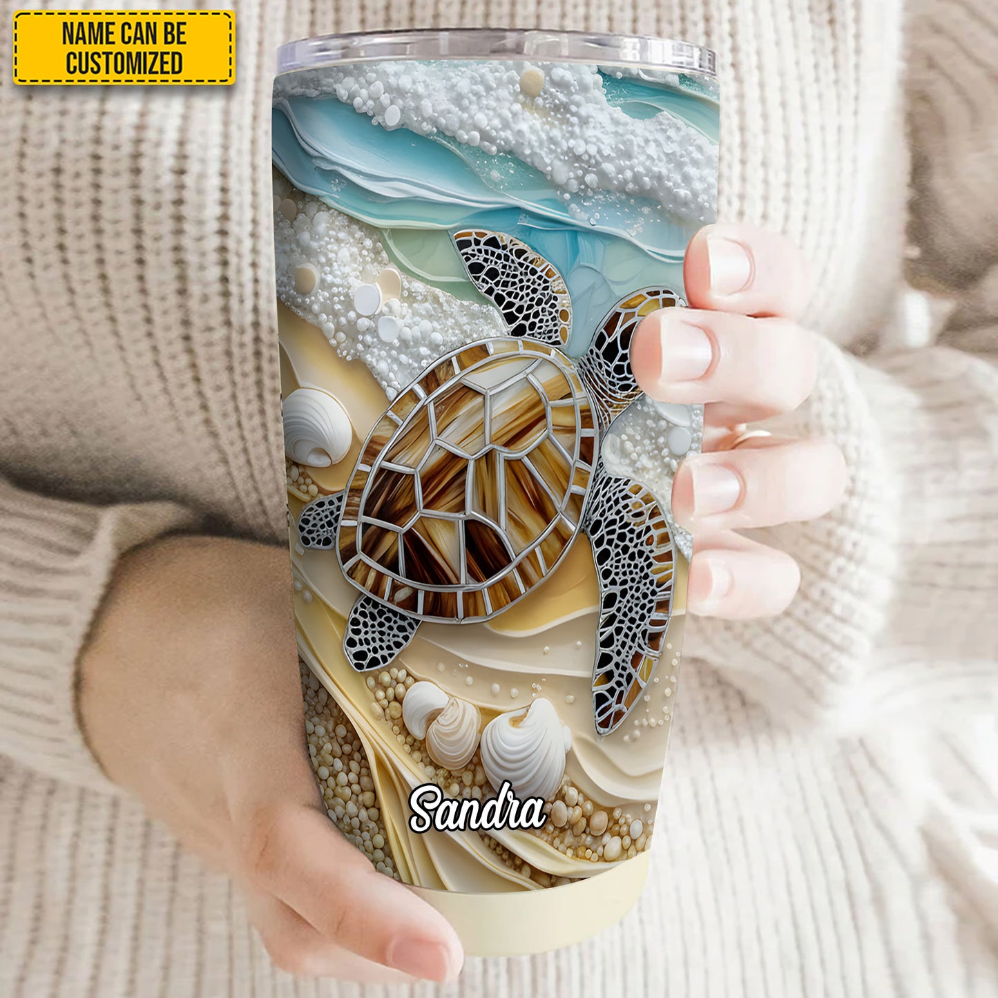 Turtle & Ocean - Personalized Turtle Tumbler