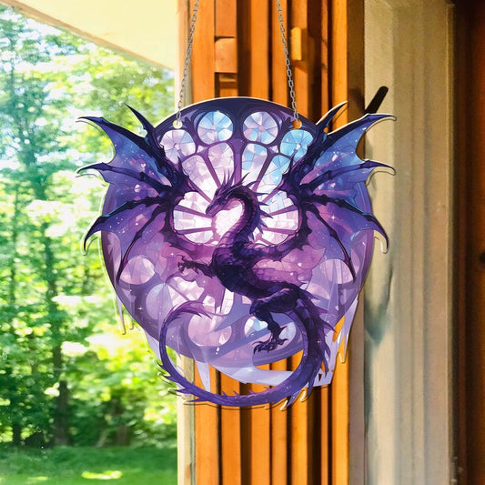 Mystery Purple Dragon Acrylic Window Hanging