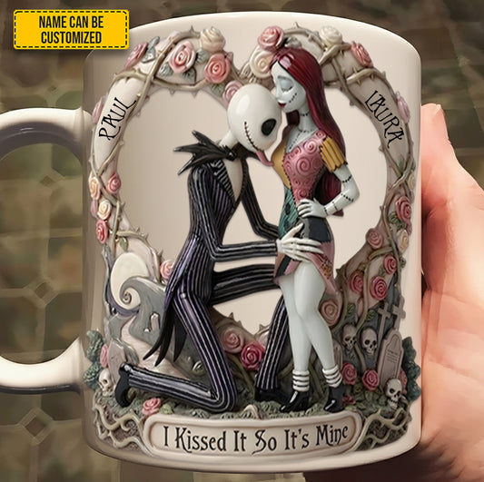 Personalized Spooky Couple Gothic White Mug