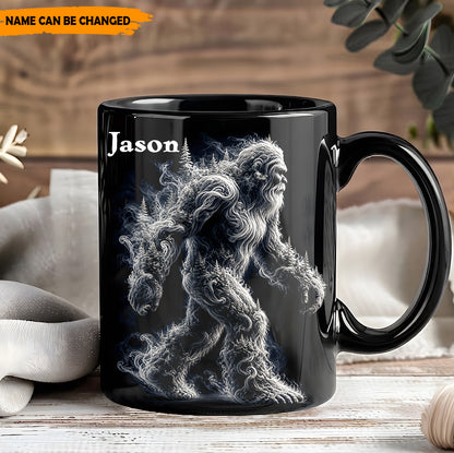 Spirit in the Smoke – Personalized Bigfoot Black Mug