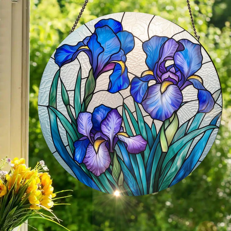 Blue Iris Window Hanging Acrylic