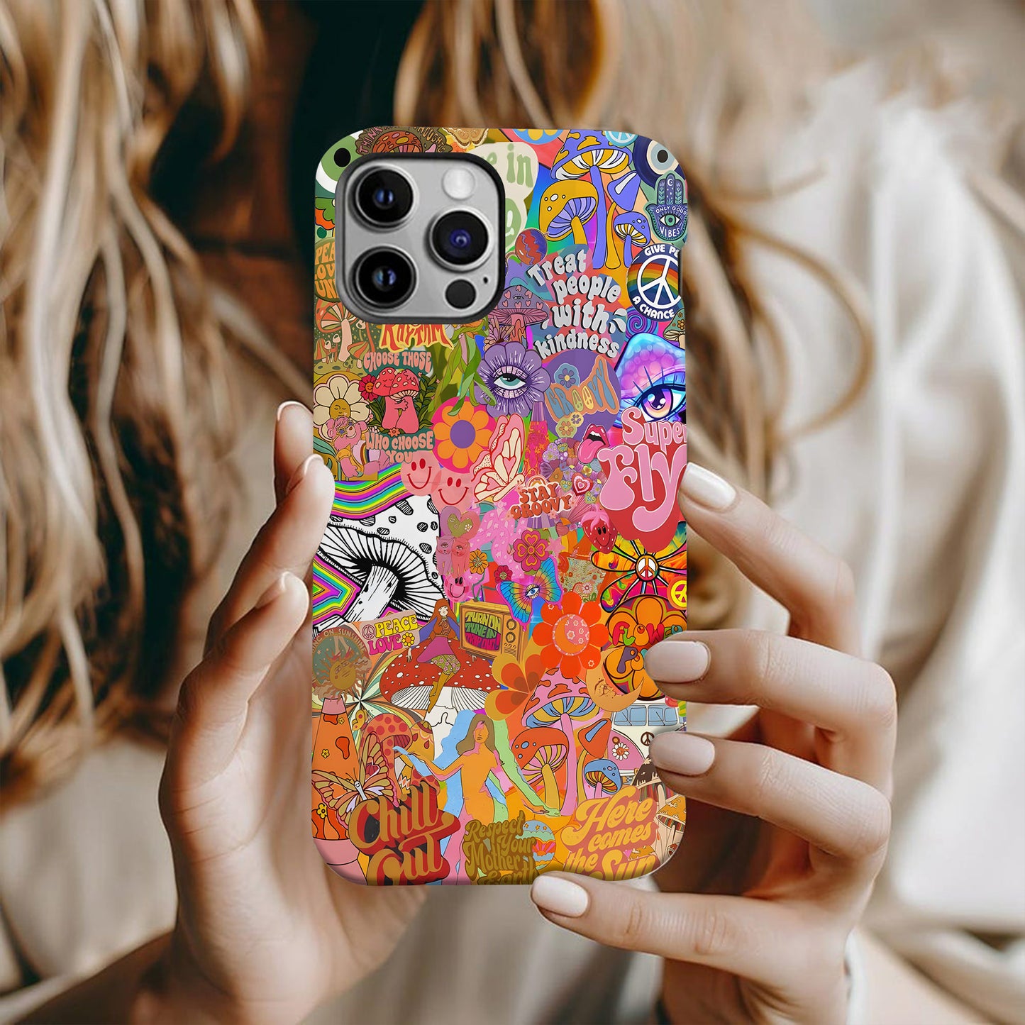 Psychedelic Vibes – 70s Hippie Art Phone Case