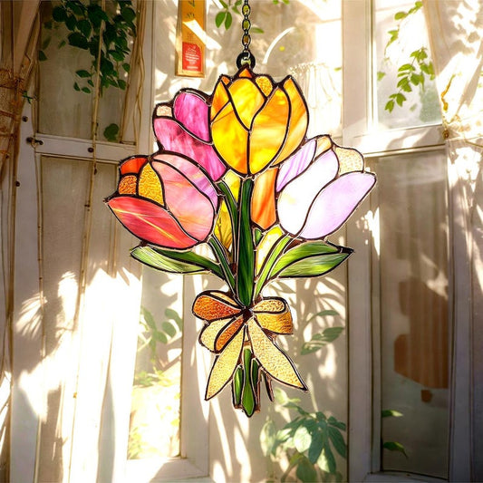 Tulip Flower Acrylic Acrylic Window Hanging